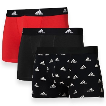 adidas Kalsonger 3P Active Flex Cotton Trunk Svart/Röd bomull XX-Large Herr | apparel & accessories - clothing - underwear & socks - underwear | ModeLejon