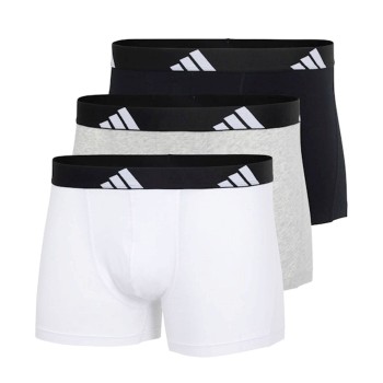 adidas Kalsonger 3P Active Flex Cotton Trunk Vit/Grå bomull Medium Herr | apparel & accessories - clothing - underwear & socks - underwear | ModeLejon