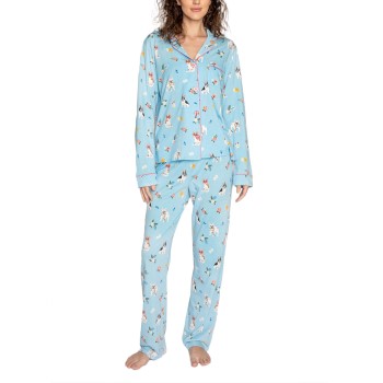Läs mer om PJ Salvage Playful Prints Pyjama Ljusblå m Möns X-Small Dam