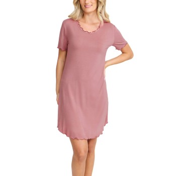 Damella Bamboo Plain Short Sleeve Nightdress Rosa Bambu X-Large Dam | apparel & accessories - clothing - sleepwear & loungewear - nightgowns | ModeLejon