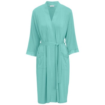 Damella Viscose Plain Lace Robe Aqua viskos Large Dam | apparel & accessories - clothing - sleepwear & loungewear - robes | ModeLejon