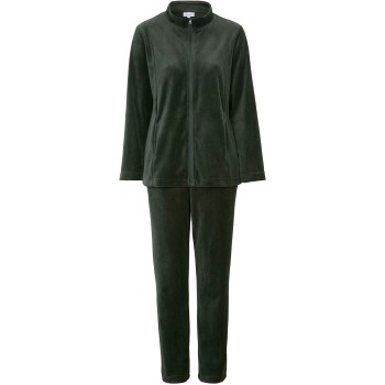 Damella Velour Plain Suit Mörkgrön XX-Large Dam | apparel & accessories - clothing - sleepwear & loungewear - loungewear | ModeLejon
