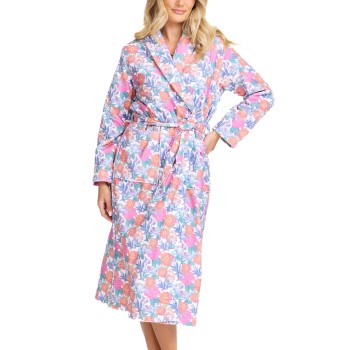 Damella Printed Terry Velour Robe Flerfärgad XX-Large Dam | apparel & accessories - clothing - sleepwear & loungewear - robes | ModeLejon