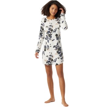 Schiesser Contemporary Nightwear Interlock Shirt Vit/Svart 44 Dam | apparel & accessories - clothing - sleepwear & loungewear - nightgowns | ModeLejon