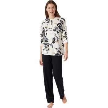 Schiesser Contemporary Nightwear Pyjama Interlock Svart/Vit 44 Dam | apparel & accessories - clothing - sleepwear & loungewear - pajamas | ModeLejon