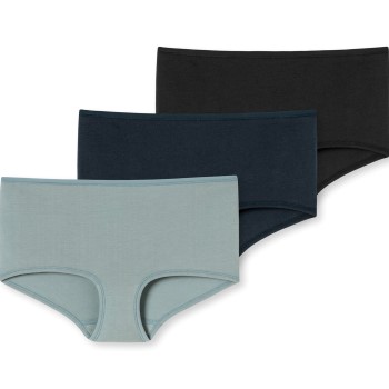 Schiesser Trosor 3P 95-5 Boyshorts Organic Cotton Svart/Blå bomull 46 Dam | apparel & accessories - clothing - underwear & socks - lingerie | ModeLejon