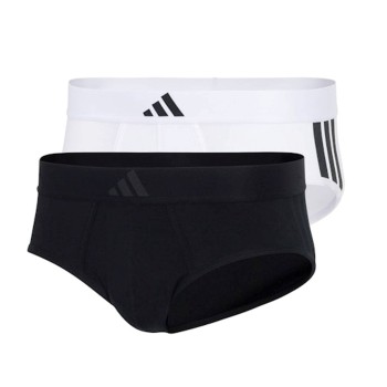 adidas Kalsonger 2P Active Flex Cotton 3 Stripes Brief Vit/Svart bomull XX-Large Herr | apparel & accessories - clothing - underwear & socks - underwear | ModeLejon