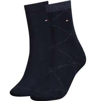 Tommy Hlfiger Women Graphic Argyle Sock Strumpor 2P Marin Strl 35/38 Dam | apparel & accessories - clothing - underwear & socks - socks | ModeLejon