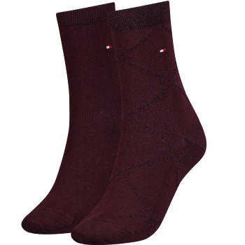 Tommy Hlfiger Women Graphic Argyle Sock Strumpor 2P Vinröd Strl 35/38 Dam | apparel & accessories - clothing - underwear & socks - socks | ModeLejon