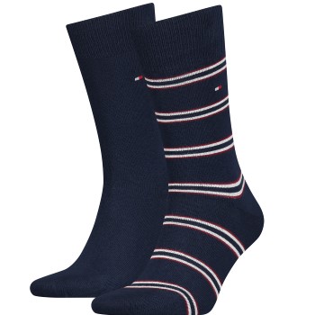 Tommy Hilfiger Strumpor 2P Men Tommy Stripe OC Sock Blå/Röd Strl 39/42 Herr | apparel & accessories - clothing - underwear & socks - socks | ModeLejon