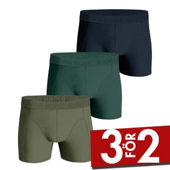 Läs mer om Björn Borg Kalsonger 3P Cotton Stretch Boxer 1565 Blå/Grön bomull Medium Herr