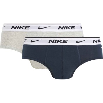 Läs mer om Nike Kalsonger 2P Everyday Cotton Stretch Brief Grå/Blå bomull Small Herr