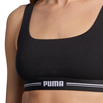 Puma BH Women Scoop Neck Top Svart ekologisk bomull Small Dam | apparel & accessories - clothing - underwear & socks - bras | ModeLejon