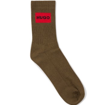 HUGO Strumpor 2P Label Rib Col Socks Brun Strl 43/46 | apparel & accessories - clothing - underwear & socks - socks | ModeLejon