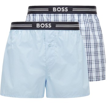 BOSS Kalsonger 2P EW Boxer Shorts Ljusblå/Rutig polyester XX-Large Herr