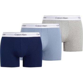 Läs mer om Calvin Klein Kalsonger 3P Modern Cotton Stretch Boxer Brief Blå/Grå bomull Small Herr