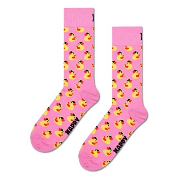 Läs mer om Happy socks Strumpor Rubber Duck Socks Rosa bomull Strl 41/46