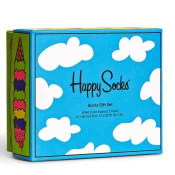 Läs mer om Happy socks Strumpor 2P Sunny Day Socks Gift Set Blå Mönstrad Strl 41/46