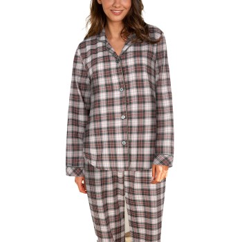 Läs mer om Lady Avenue Cotton Flannel Pyjamas Röd/Grön bomull Small Dam