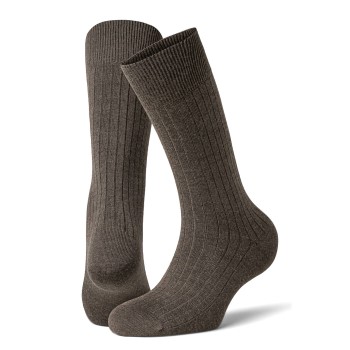 Läs mer om Panos Emporio Strumpor 2P Premium Mercerized Wool Rib Socks Ljusbrun One Size Herr