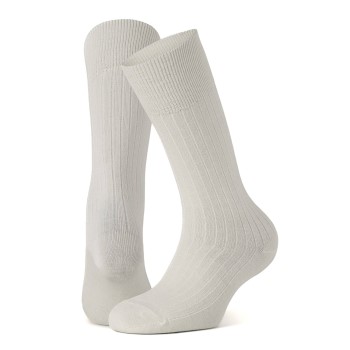 Panos Emporio Strumpor 2P Premium Mercerized Wool Rib Socks Vit One Size Herr