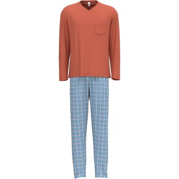 Läs mer om Calida Relax Imprint 1 Pyjamas Blå/Orange bomull Medium Herr