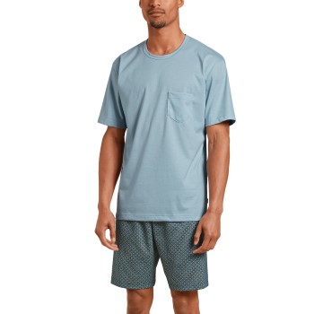 Calida Relax Imprint 4 Short Pyjamas Blå Mönstrad bomull XX-Large Herr