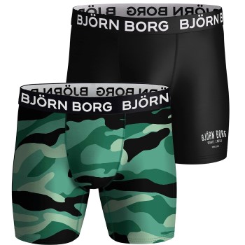Läs mer om Björn Borg Kalsonger 2P Performance Boxer 1727 Svart/Grön polyester Large Herr