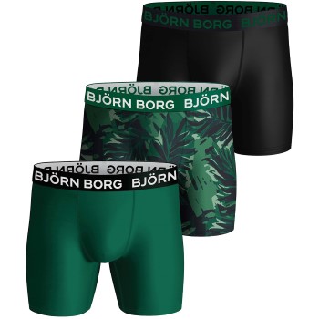 Läs mer om Björn Borg Kalsonger 3P Performance Boxer 1729 Svart/Grön polyester Medium Herr