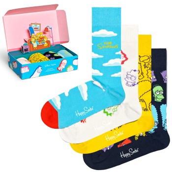 Läs mer om Happy socks Strumpor 4P The Simpsons GiftSet Flerfärgad bomull Strl 36/40