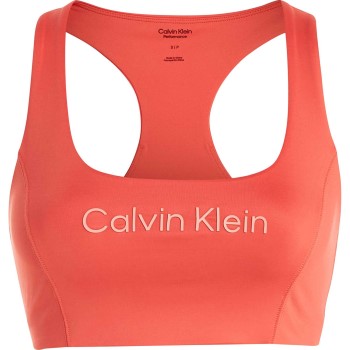 Läs mer om Calvin Klein BH Sport Medium Support Sports Bra Korall Medium