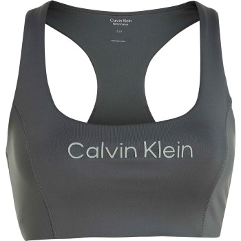 Läs mer om Calvin Klein BH Sport Medium Support Sports Bra Grå X-Large