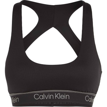 Läs mer om Calvin Klein BH Sport Ribbed Medium Impact Sport Bra Svart polyester Large Dam