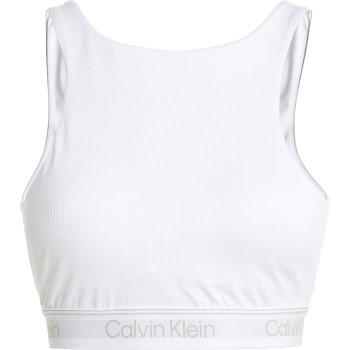 Läs mer om Calvin Klein BH Sport Cutout Medium Impact Sports Bra Vit polyester Medium Dam