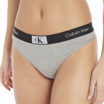 Läs mer om Calvin Klein Trosor CK96 Cotton Thong Ljusgrå bomull Medium Dam