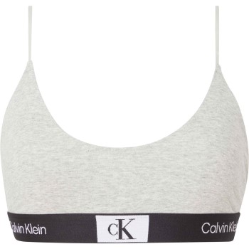 Läs mer om Calvin Klein BH CK96 Unlined Bralette Ljusgrå bomull Large Dam