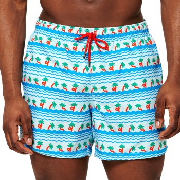 Läs mer om Happy socks Badbyxor Palm Beach Swim Shorts Blå Mönstrad polyester Small Herr