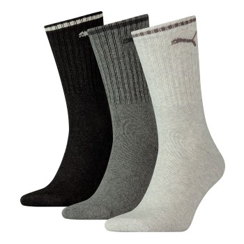 Puma Strumpor 3P Crew Sock Stripe Svart/Grå Strl 47/49 | apparel & accessories - clothing - underwear & socks - socks | ModeLejon