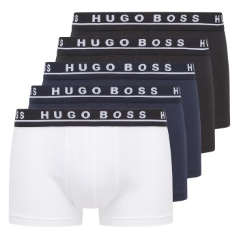 BOSS Kalsonger 5P Cotton Boxer Trunks A Svart/Blå bomull XX-Large Herr