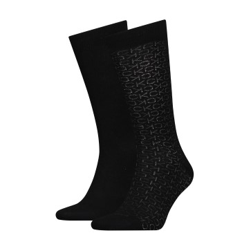 Läs mer om Calvin Klein Strumpor 2P Mirrored Logo Socks Svart One Size Herr
