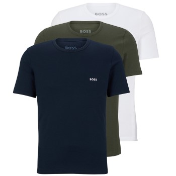 Läs mer om BOSS 3P Classic Cotton Solid T-Shirt Blå/Grön bomull Small Herr