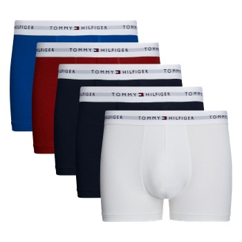 Läs mer om Tommy Hilfiger Kalsonger 5P Signature Cotton Essential Trunk Blå/Röd bomull XX-Large Herr