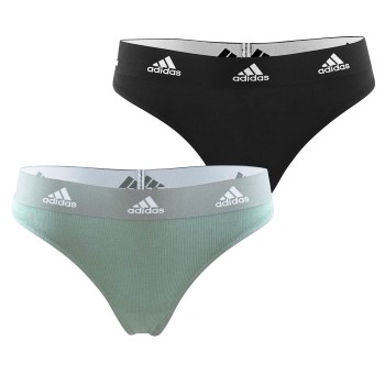 Läs mer om adidas Trosor 2P Underwear Brazilian Thong Svart/Grön bomull X-Large Dam