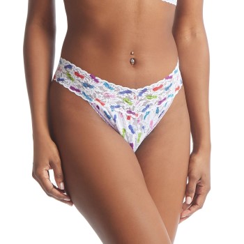 Läs mer om Hanky Panky Trosor Printed Original Rise Thong Vit m färgmönster nylon One Size Dam