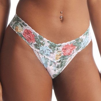 Läs mer om Hanky Panky Trosor 2P Printed Low Rise Thong Rosa Mönstrad nylon One Size Dam