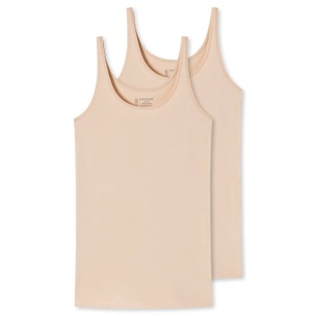 Schiesser 2P 95-5 Organic Tank Top Beige bomull 34 Dam | apparel & accessories - clothing - shirts & tops | ModeLejon