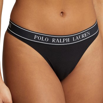 Läs mer om Polo Ralph Lauren Trosor Mid Rise Thong Svart Medium Dam