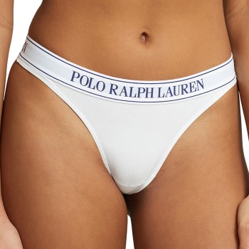 Läs mer om Polo Ralph Lauren Trosor Mid Rise Thong Vit Medium Dam