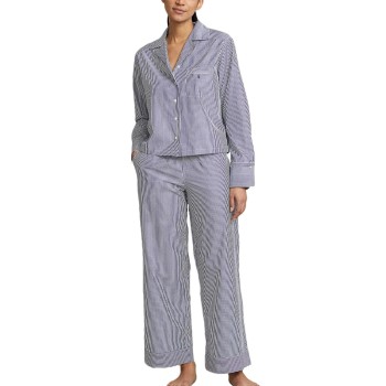 Läs mer om Polo Ralph Lauren Long Sleeve Pyjamas Set Marin Randig bomull X-Large Dam