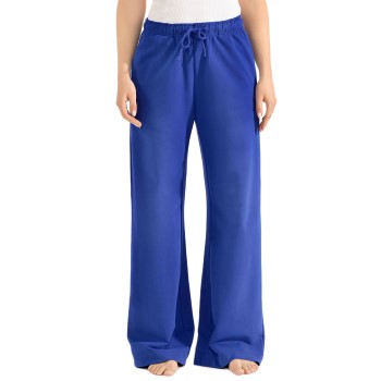 Bread and Boxers Wide Leg Lounge Pant Blå ekologisk bomull X-Small Dam